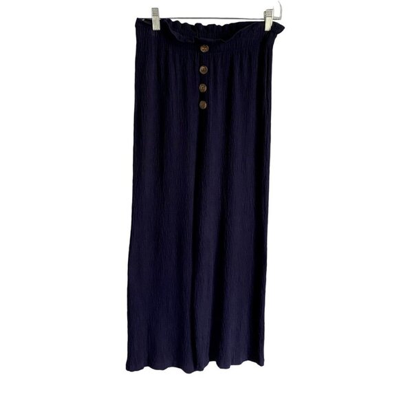 Love Tree High Rise Pull On Blue Crop Pants Women's Large - Picture 1 of 9